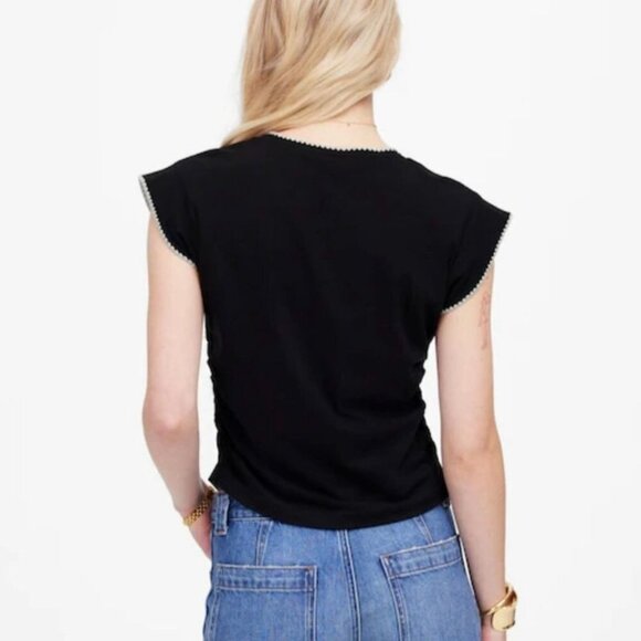 NWT Madewell Black Side-Cinch Muscle Tee - Size: Medium - Picture 9 of 13